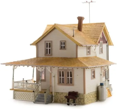 Vista 2 de Woodland Scenics Landmark Structures Construido & Ready Corner Porch House, HO Scale
