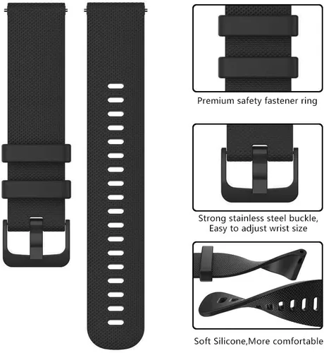 Vista 5 de ISABAKE Correa de repuesto para reloj Polar Ignite para Garmin vivoactive4 / Active de 0.866 in de liberación rápida de silicona