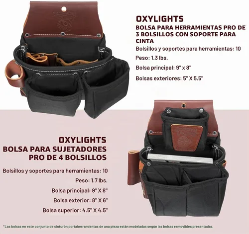 Vista 4 de Occidental Leather Cinturón ajustable, con compartimentos para herramientas.