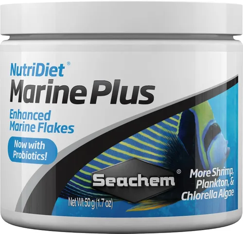 Vista 4 de Seachem NutriDiet Marine Plus Flakes - Fórmula probiótica de alimentos para peces con Entice 3.53 oz