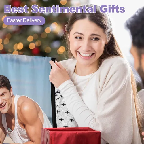 Vista 8 de Mantas personalizadas con fotos, 1 foto, manta personalizada, regalos personalizados para mamá, papá, pareja, novia, novio, esposa, marido, 8 tamaños