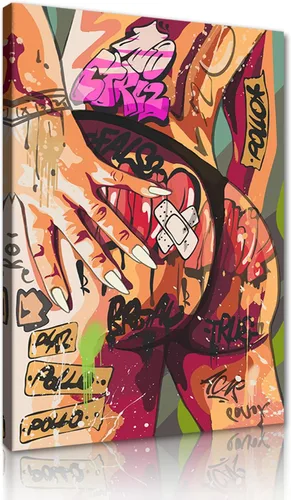 Vista 71 de Yeesjoee Graffiti Hip-Hop Style Culture - Arte de pared, póster abstracto de la vida es hermosa, impresión en lienzo colorido y moderno de pintura