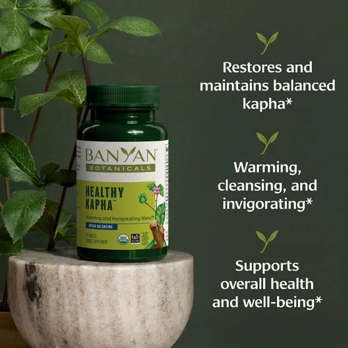 Vista 2 de Banyan Botanicals Organic Healthy Kapha – Suplemento herbario cálido y vigorizante – Apoya el movimiento sistémico, la energía física