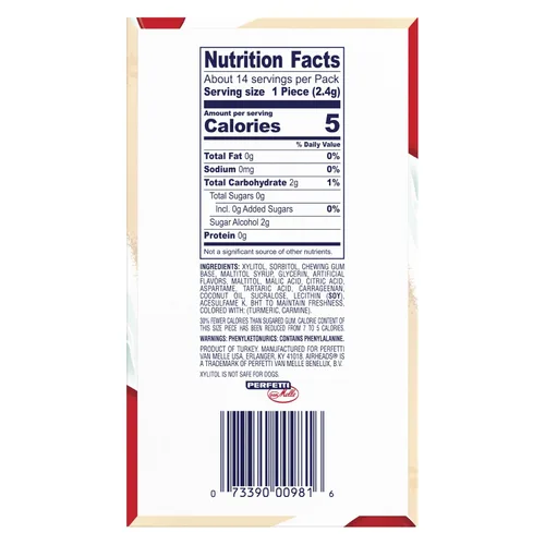 Vista 3 de Airheads Caramelos, goma de mascar sabor a limonada de frambuesa, sin azúcar, xilitol, 14 barras por paquete, caja de 12 paquetes
