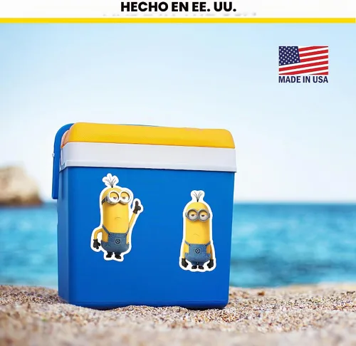 Vista 7 de Calcomanías de Minions de Despicable Me - Juego de 3 Pegatinas de Kevin para Coche, Botella de Agua, Casco de Bicicleta, Laptop, Monopatín