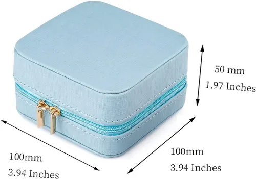 Vista 7 de Duomiila - Caja de joyería pequeña mini organizador de viaje portátil para anillos aretes collares Un regalo para niñas y mujeres