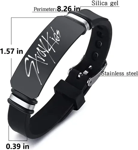 Vista 2 de Stray Kids Merch - Pulsera ajustable para niños callejeros, 2 unidades, Silicona, Silicona
