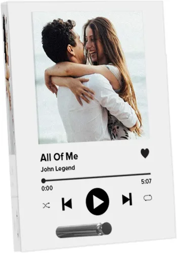 Vista 6 de PlaqueMaker Portada personalizada de acrílico transparente para álbum de música Spotify con foto y canción personalizadas (6 x 4 cuelgan con cordel)