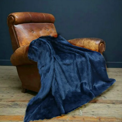 Vista 9 de Manta de felpa de piel sintética, manta de piel moderna, manta pequeña para bebé, pelo largo, color negro, peludo - Fur Accents (2 x 3 pies, negro)