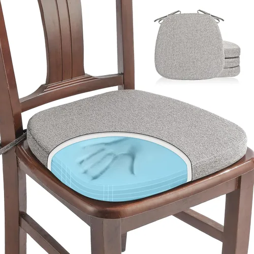 Vista 39 de SINOSSO 1 paquete de cojines de espuma viscoelástica para silla de comedor, tela tejida amigable de 16 pulgadas en forma de U, cómoda almohadilla