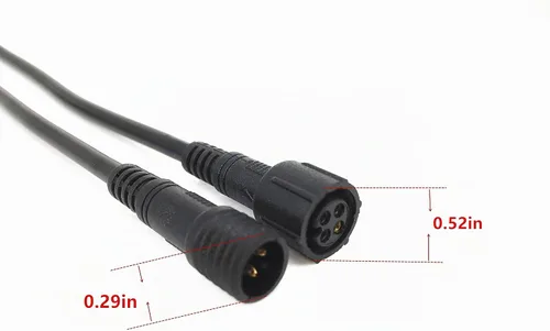 Vista 5 de 6 pares de cables conectores negros de 4 pines, impermeables, macho hembra, tira LED RGB con goma, conector LED RGB, cable conector impermeable LED