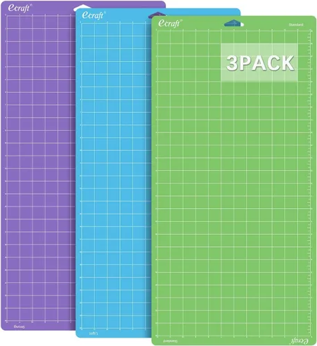 Vista 6 de Ecraft - Plantilla de corte de 12" x 12" para Cricut - Incluye (adhesivo fuerte/estándar/ligero) adhesivo pegajoso (paquete de 3), plantillas