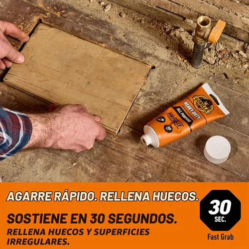 Vista 5 de Gorilla - Adhesivo de construcción resistente, blanco, tubo de compresión de 7 onzas, paquete de 2 Gap Filling for Uneven Surfaces, Waterproof