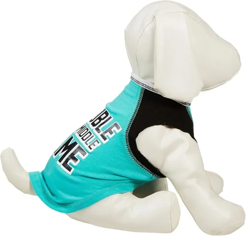 Vista 2 de Trouble is My Middle Name - Camiseta sin mangas para perro, color verde azulado, talla S