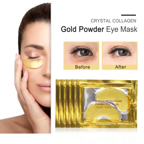 Vista 2 de Máscara de ojos de oro de 24 quilates, 25 pares de máscaras para ojos hinchados y ojeras, parches debajo de los ojos para hidratación profunda