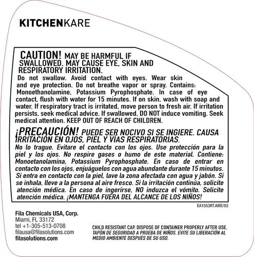 Vista 2 de FILA Surface Care Solutions, KITCHENKARE, limpiador desengrasante resistente para cocina, parrilla, horno, chimenea; limpiador de barbacoa