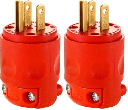 Vista 3 de Leviton 515PV-OR 15 A, 125 V, enchufe con toma a tierra, naranja