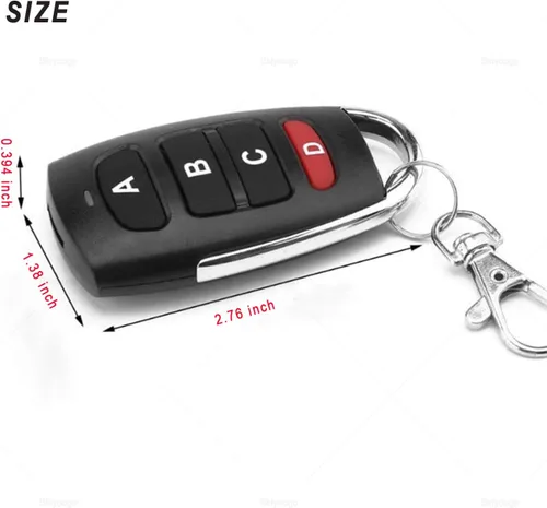 Vista 2 de Control remoto universal para puerta de garaje, control remoto de 433.92 Mhz para puerta, control remoto, llavero de control remoto, puerta de 2