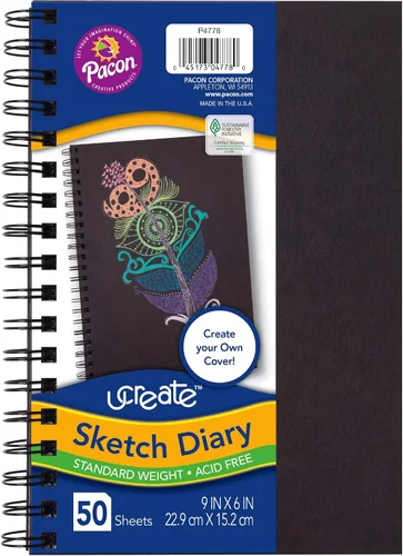 Vista 3 de Pacon® PAC4776 Art1st® - Diario de bocetos para crear tu propia portada, 9 x 6 pulgadas, natural