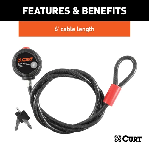 Vista 7 de Curt Manufacturing 23666 cable de seguridad