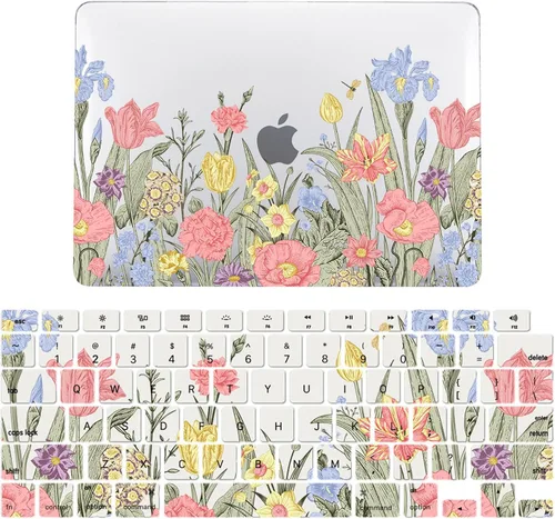 Vista 10 de IVY Funda transparente con pajita floreciente para MacBook Pro