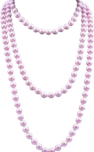 Vista 3 de Collar largo de perlas de los años 20, collar de perlas de imitación con cuentas largas, collar de perlas largas de los años 20, joyería de disfraz