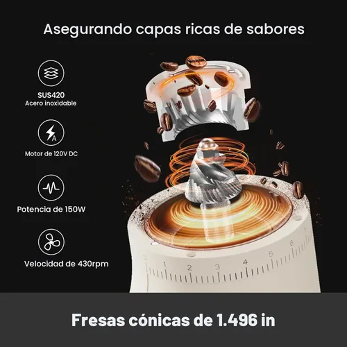 Vista 3 de Gemilai Paquete de máquina de café expreso y molinillo de café eléctrico para capuchino, café con leche
