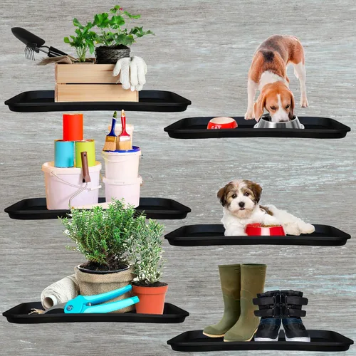 Vista 2 de JobSite - Bandeja de botas resistente, multiusos para zapatos, mascotas, jardín, 15 x 28 pulgadas, 2 bandejas