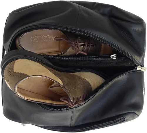 Vista 2 de Piel Leather Bolsa de zapatos Deluxe, Negro -, Bolsa de zapatos Deluxe