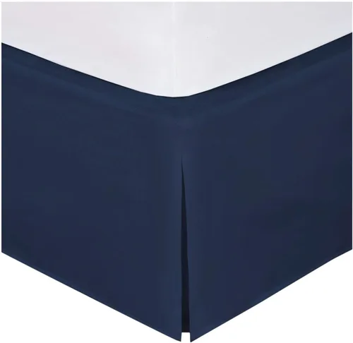 Vista 5 de Linen Plus - Falda de cama plisada de lujo de 14.0 pulgadas. De caída plisada, guardapolvos, color sólido., Negro, Completo