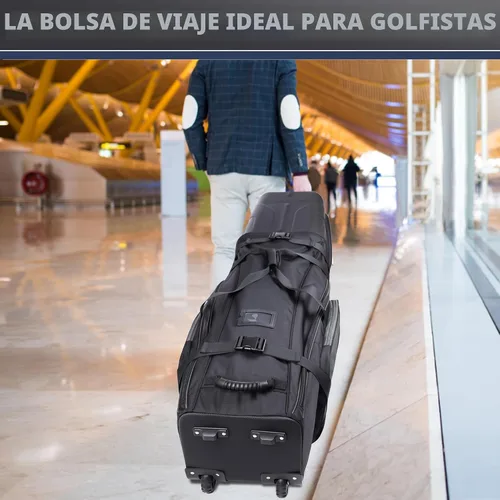 Vista 8 de CHAMPKEY Professional Golf Travel Bags for Airlines with Password Lock - Hard Case Golf Travel Bag with Support Pole and Oversized Wheels