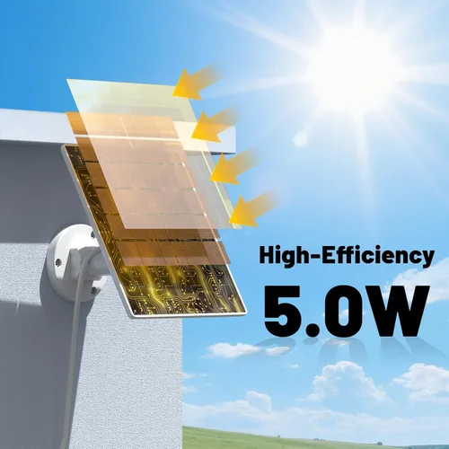 Vista 3 de Cargador de panel solar de 5 W compatible con cámara Arlo Pro 5S/Pro 4/Pro 3/Ultra/Ultra 2/Go 2, carga de paneles solares con cable de carga