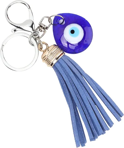 Vista 7 de Llavero de ojo malvado, llavero de mano Hamsa, llavero brillante para mujeres y niñas, llavero plateado de mal de ojo, llavero de plata de Fátima