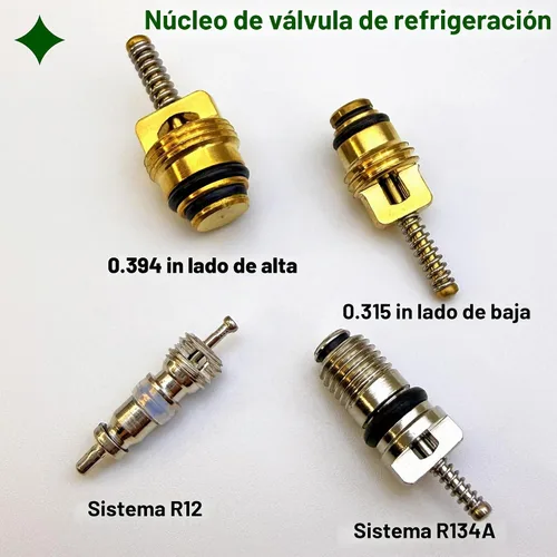 Vista 5 de Kit de Núcleo de Válvula de Aire Acondicionado Tapa y Válvula AC R12 R134a Junta de Teflón Refrigeración A/C Servicio de Aire Acondicionado