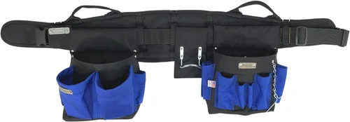 Vista 2 de BOULDER BAG - Cinturón profesional para electricista MAX Combo con soporte de espalda cómodo, hebilla de liberación rápida, cinturón de trabajo Azul