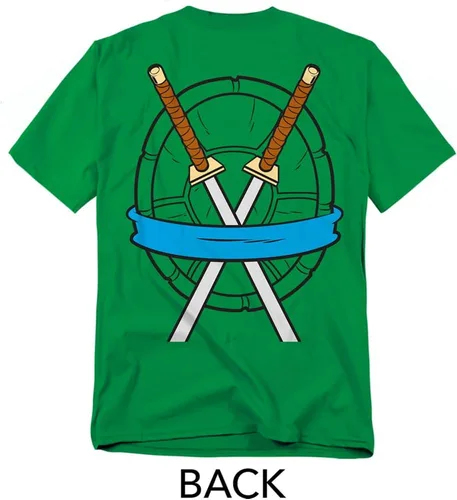 Vista 3 de TMNT - Camiseta unisex para adultos con estampado frontal y trasero clásico Leonardo