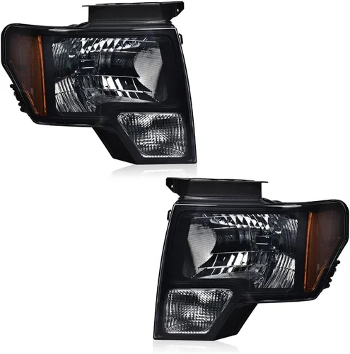 Vista 16 de PIT66 Conjunto de faros delanteros LED compatible con Ford F150 2009 2010 2011 2012 2013 2014, lente transparente para conductor y pasajero, carcasa