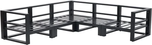 Vista 3 de Juego de muebles de conversación de patio de 5 piezas, sofás seccionales de Set 1 gris oscuro