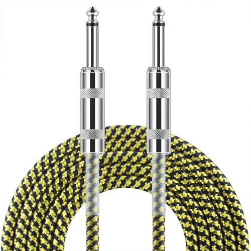 Vista 9 de Cable de guitarra de 10 pies, nueva versión 2022, cable de instrumento profesional para guitarra eléctrica, bajo, cable AMP, ángulo recto TS de 1/4