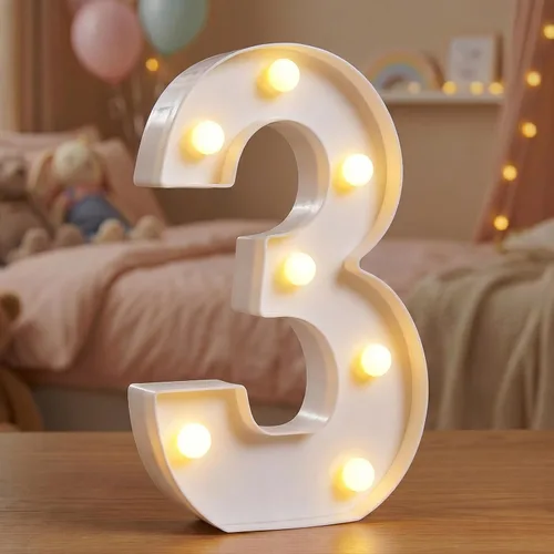 Vista 34 de Números de marquesina LED, números iluminados 2025 para fiestas, letras pequeñas iluminadas, número iluminado a pilas para cumpleaños o decoración