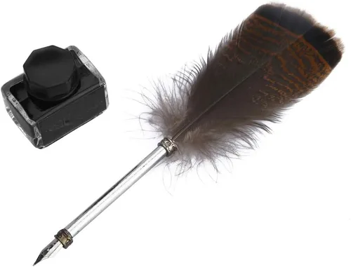 Vista 3 de Juego de bolígrafos de caligrafía de plumas, punta de metal suave para escribir con tinta, juego de regalo vintage para todos los bolígrafos