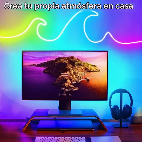 Vista 4 de segrass Luces de Cuerda LED de Neón RGB DC24V de 16.4 pies con Control Remoto/APP, Impermeables, Flexibles, Multicolor, Estilo Moderno