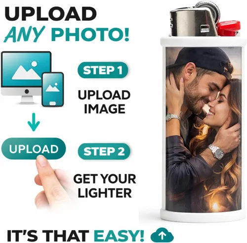 Vista 5 de Funda de fotos personalizada para encendedores desechables de tamaño estándar Funda personalizada, funda protectora reutilizable
