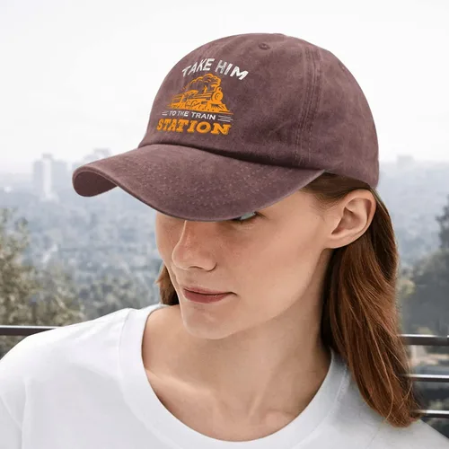 Vista 5 de Baseball Caps Take Him to The Train Station Baseball Caps, Funny Hats for Men