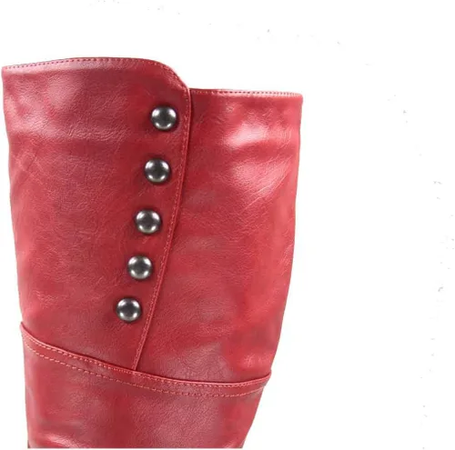 Vista 6 de FZ-Win-45 Botas altas de tacón alto con plataforma y cremallera para mujer