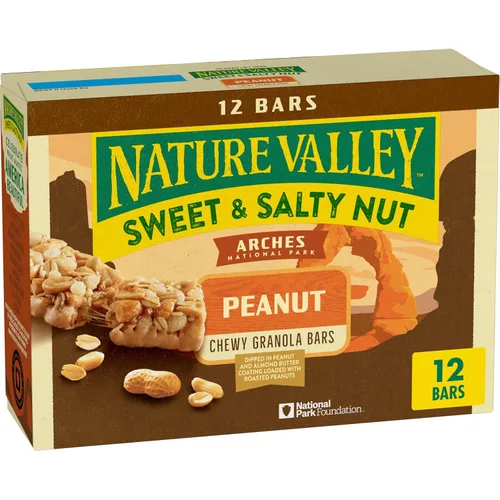 Vista 26 de Nature Valley Barras de granola de nueces dulces y saladas, maní, 15 barras, 18 onzas