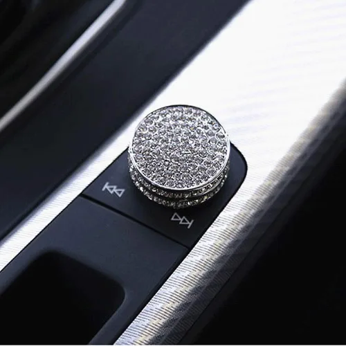 Vista 3 de Bling - Cubierta de perilla para Audi A3 A4 Q2 Q3 S Series de control de audio de volumen diamantes de imitación cubierta decorativa cubierta