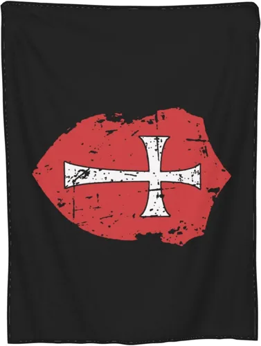 Vista 2 de Crusader Knights Templar Cross - Manta térmica, ligera, súper suave y cálida para todas las estaciones, para sofás