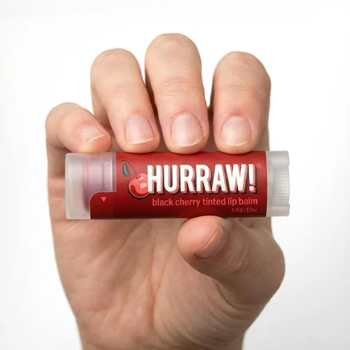 Vista 6 de Hurraw! Bálsamo labial teñido de cereza negra, paquete de 2: (tinte rojo transparente) orgánico, certificado vegano, sin crueldad y sin gluten. Sin
