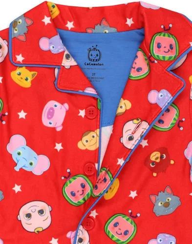 Vista 7 de CoComelon Conjunto de pijama de franela para niños y niñas pequeñas